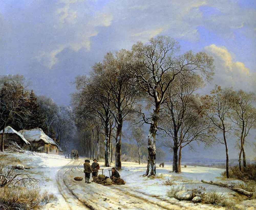 Winter Landschaft Niederlande Barend Cornelis Koekkoek Ölgemälde